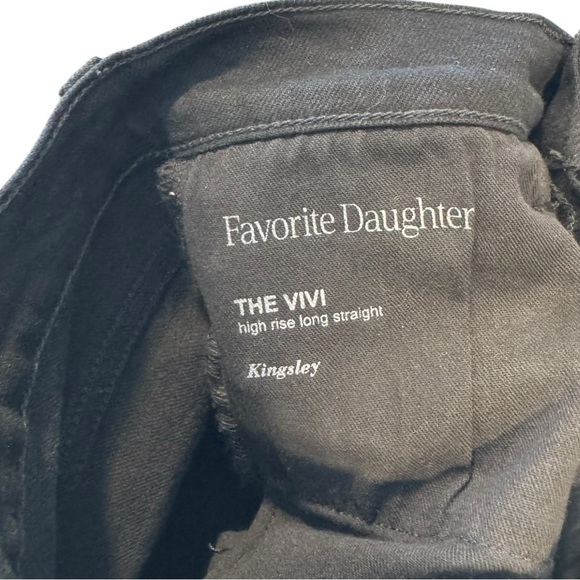 Favorite Daughter The Vivi High Rise Straight Jeans Kingsley Black 24 - Picture 11 of 11